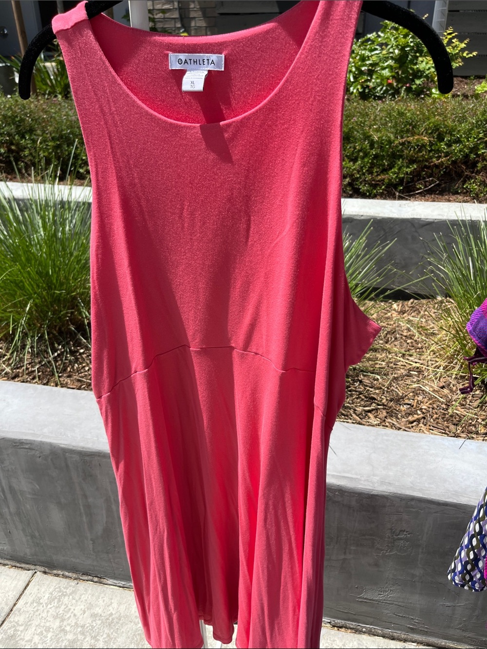 Athleta Coral Pink Sleeveless Scoop Neck Dress XL